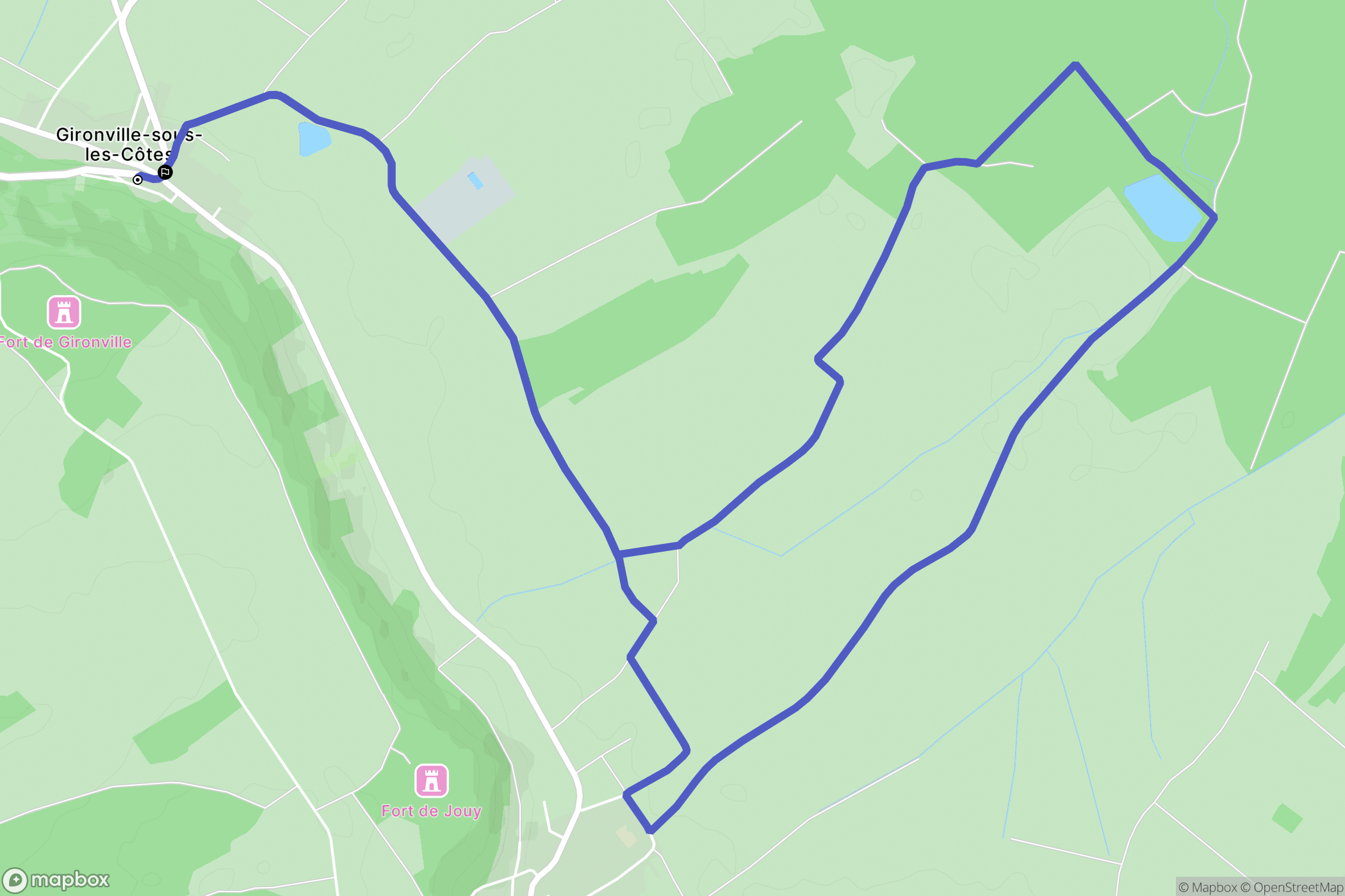 Geville : carte du parcours de randonnée - France