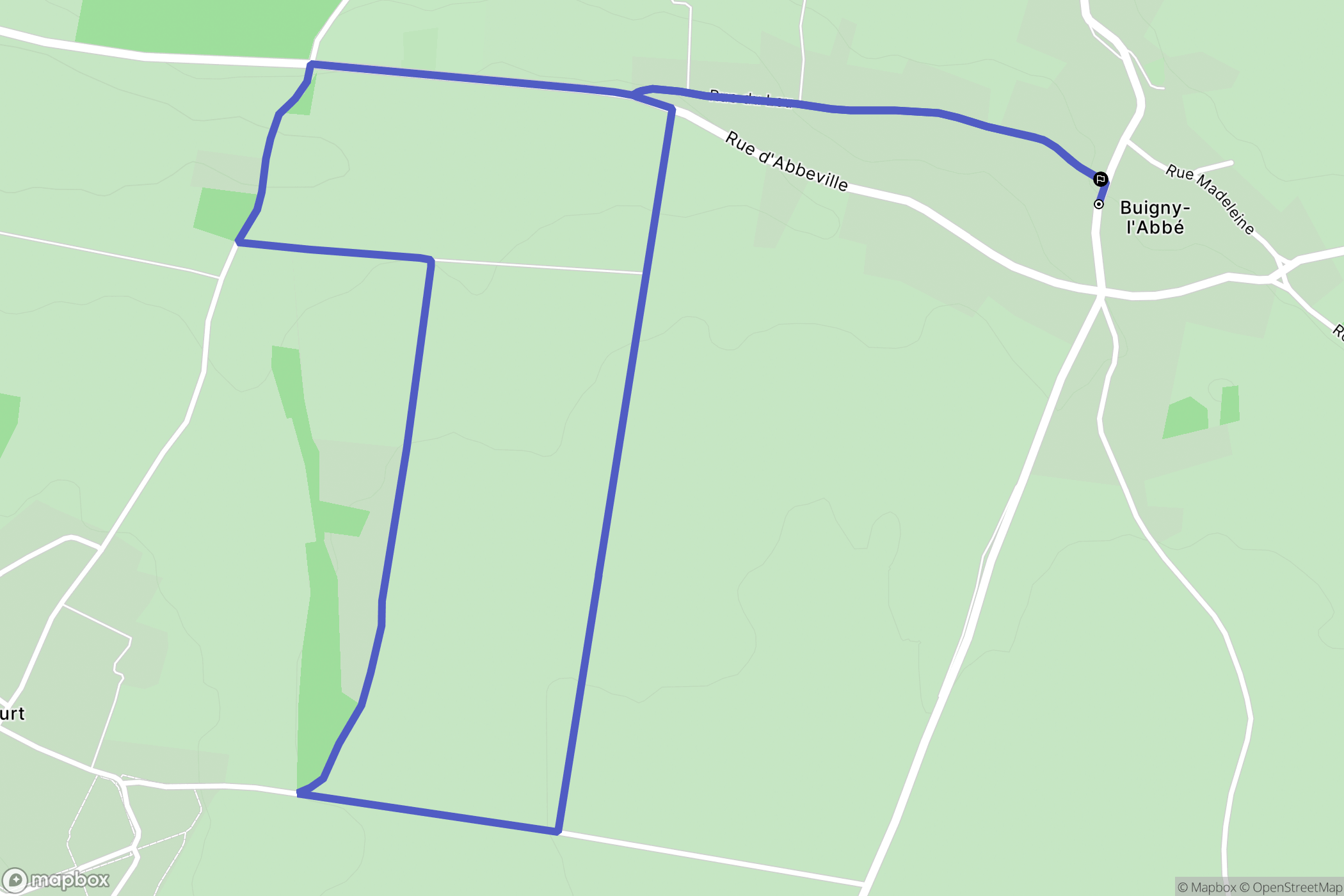 Buigny-l'Abbé : carte du parcours de randonnée - France