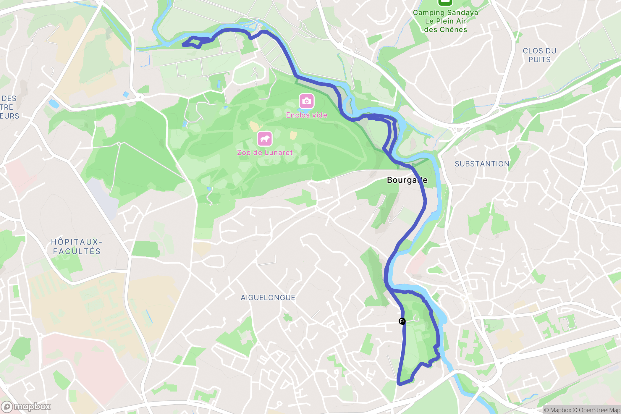 Montpellier : carte du parcours de randonnée - France