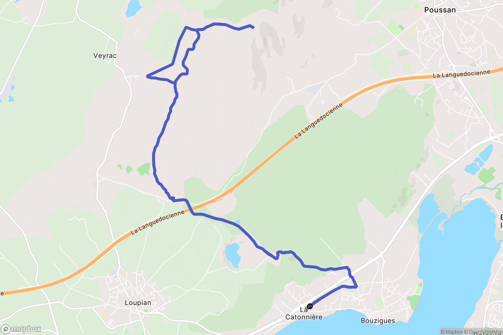 Bouzigues : carte du parcours de randonnée - France