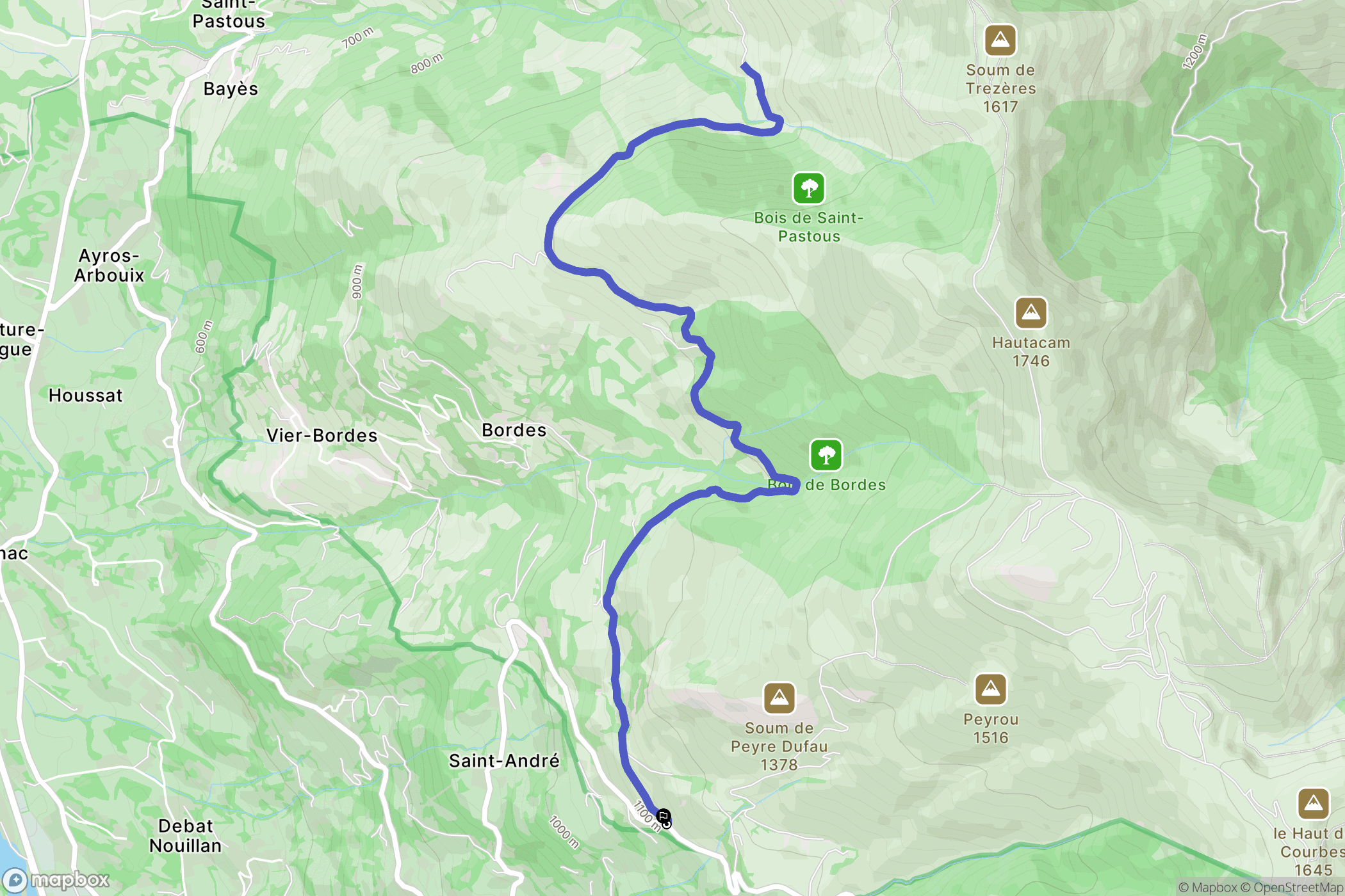 Saint-André : carte du parcours de randonnée - France
