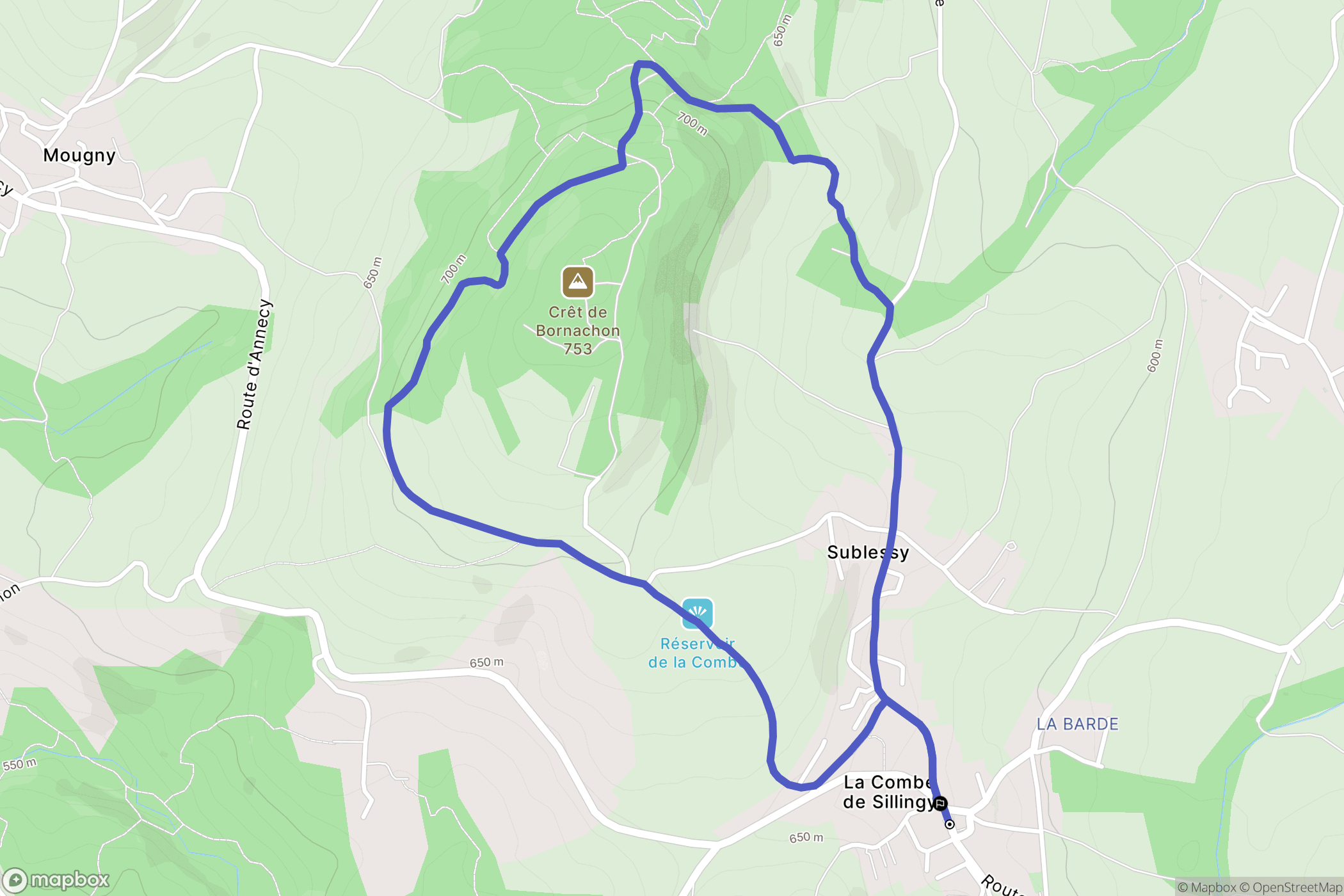 Sillingy : carte du parcours de randonnée - France
