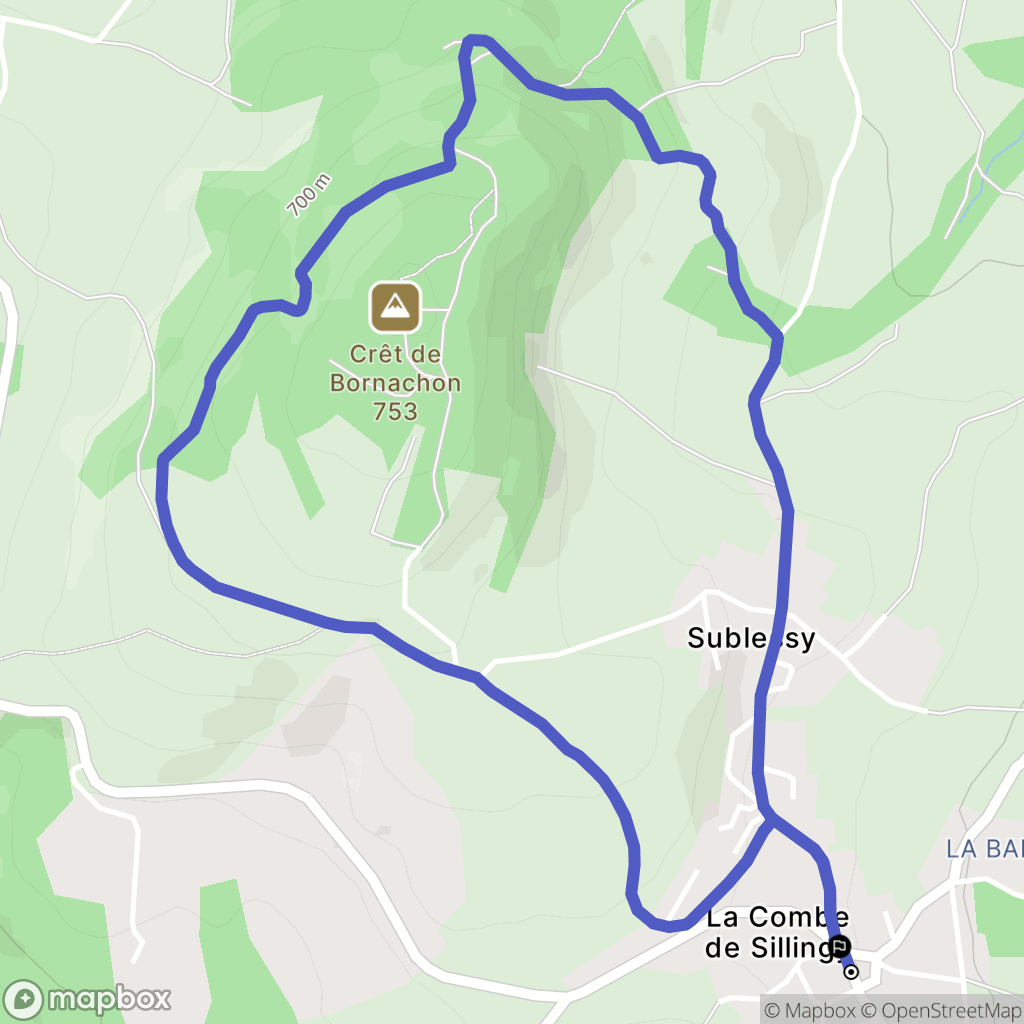 Sillingy : carte du parcours de randonnée - France