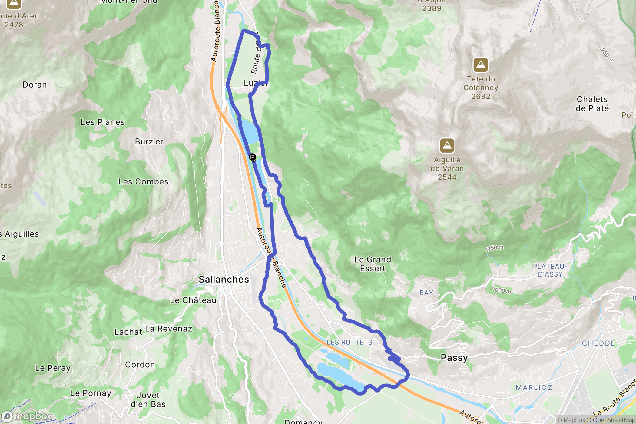 Sallanches : carte du parcours de randonnée - France