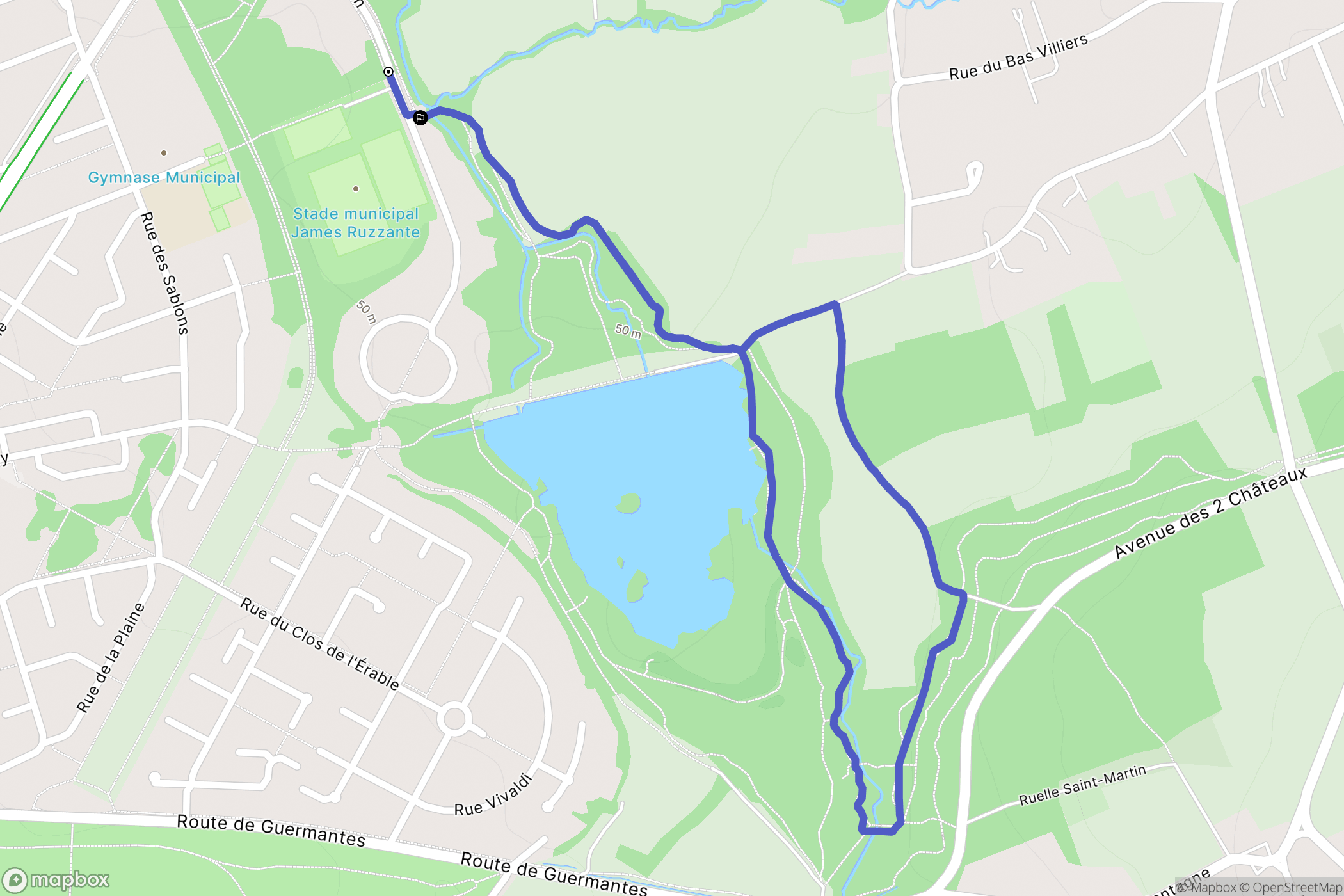 Saint-Thibault-des-Vignes : carte du parcours de randonnée - France