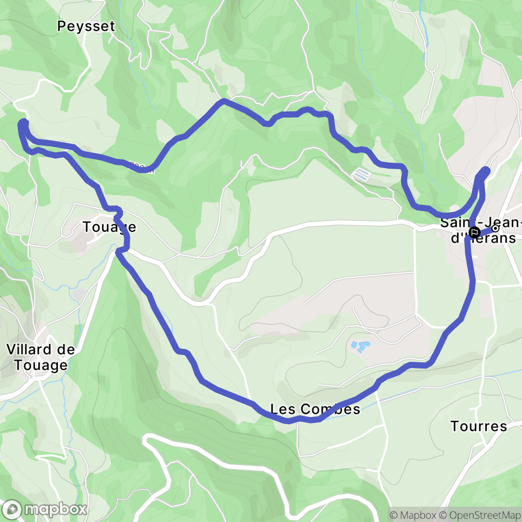 Saint-Jean-d'Hérans : carte du parcours de randonnée - France