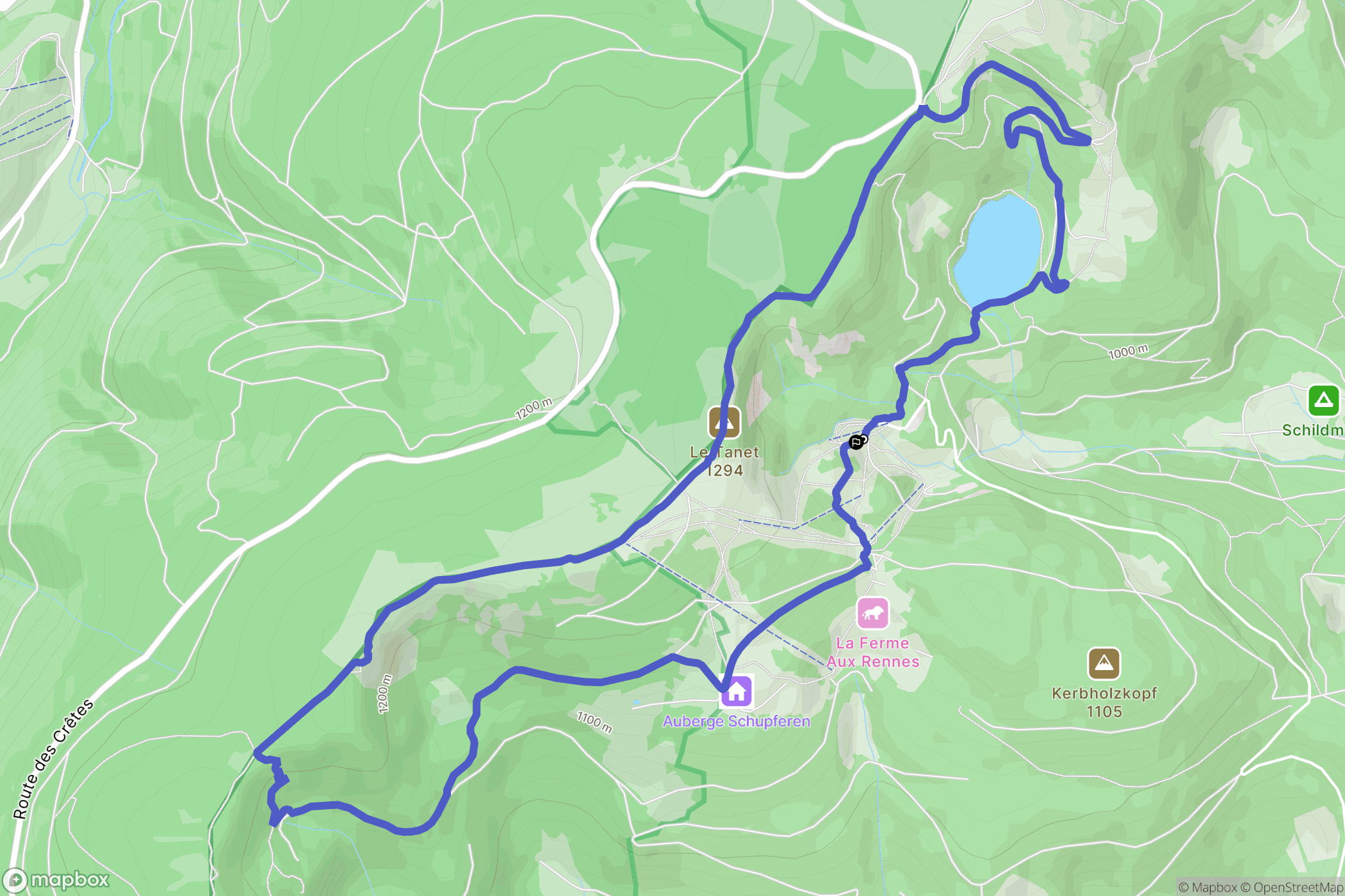 Soultzeren : carte du parcours de randonnée - France