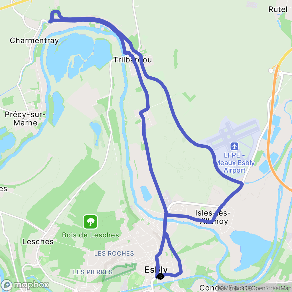 Esbly : carte du parcours de randonnée - France