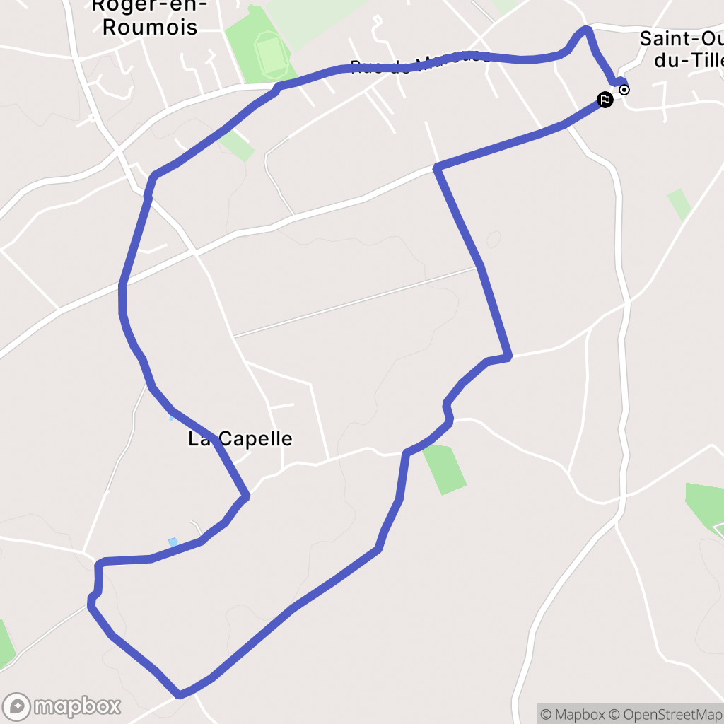 Saint-Ouen-du-Tilleul : carte du parcours de randonnée - France