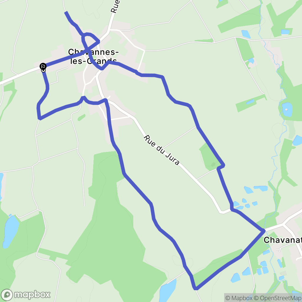 Chavannes-les-Grands : carte du parcours de randonnée - France