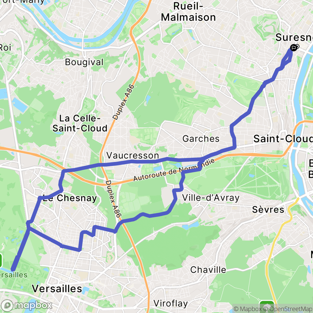 Paris : carte du parcours de randonnée - France