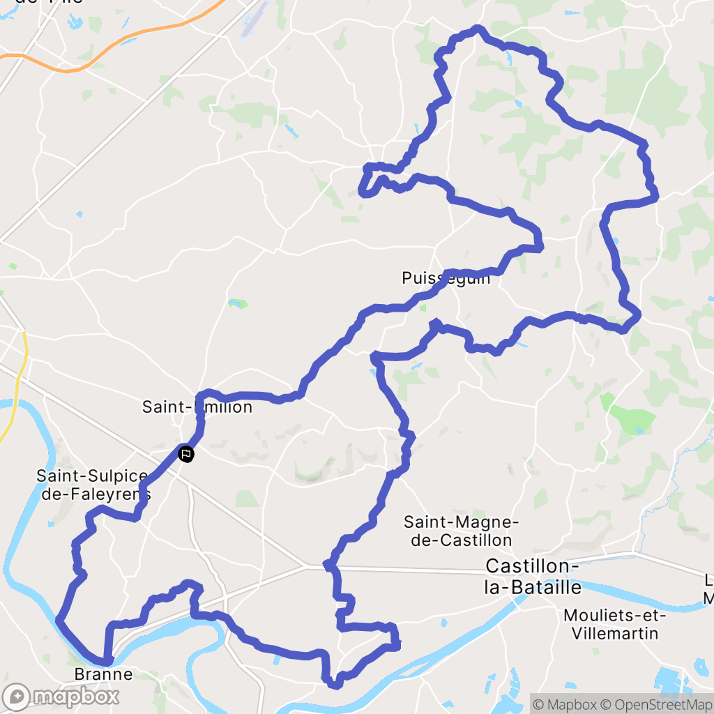 Saint-Émilion : carte du parcours de randonnée - France