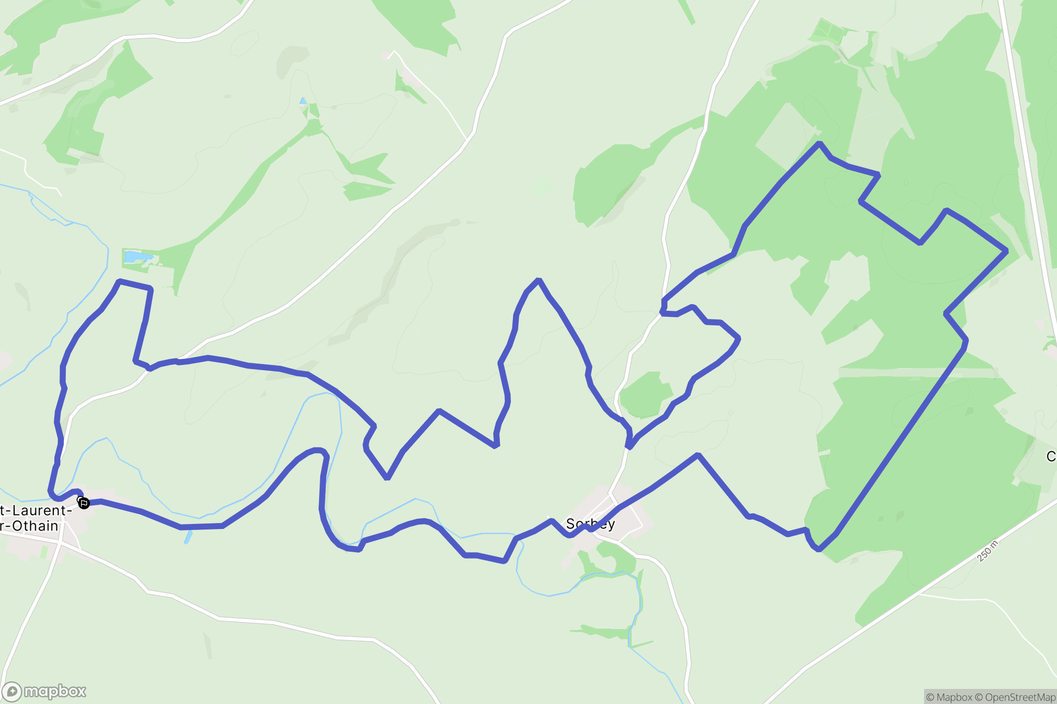 Saint-Laurent-sur-Othain : carte du parcours de randonnée - France