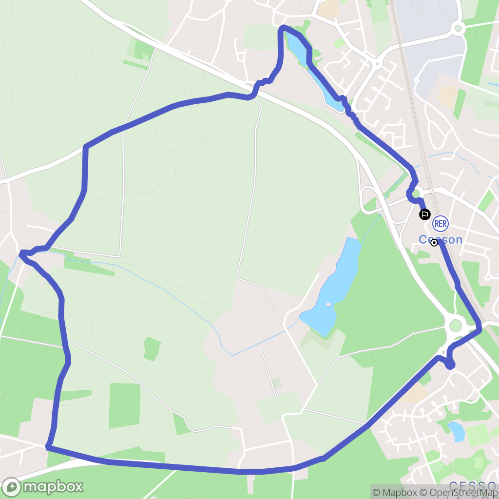 Cesson : carte du parcours de randonnée - France