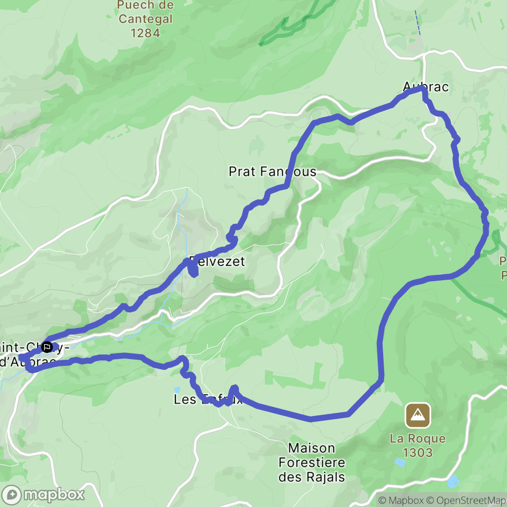 Saint-Chély-d'Aubrac : carte du parcours de randonnée - France