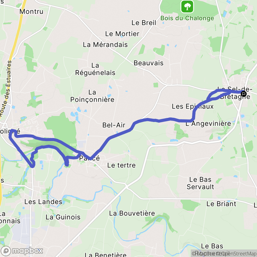 Le Sel-de-Bretagne : carte du parcours de randonnée - France