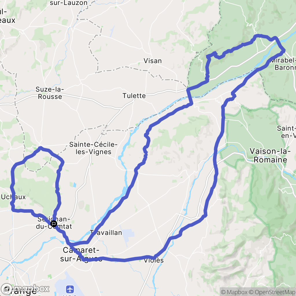 Sérignan-du-Comtat : carte du parcours de randonnée - France