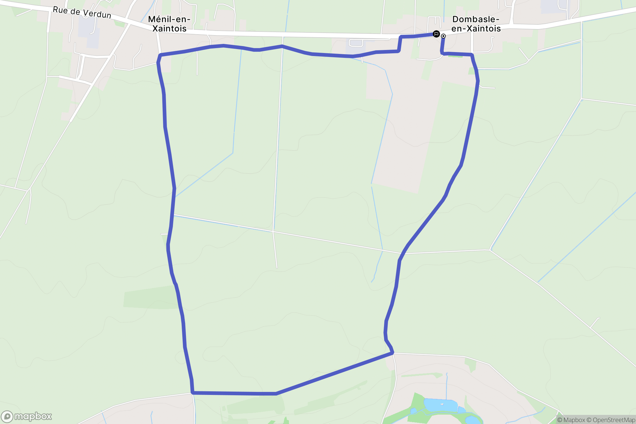 Dombasle-en-Xaintois : carte du parcours de randonnée - France