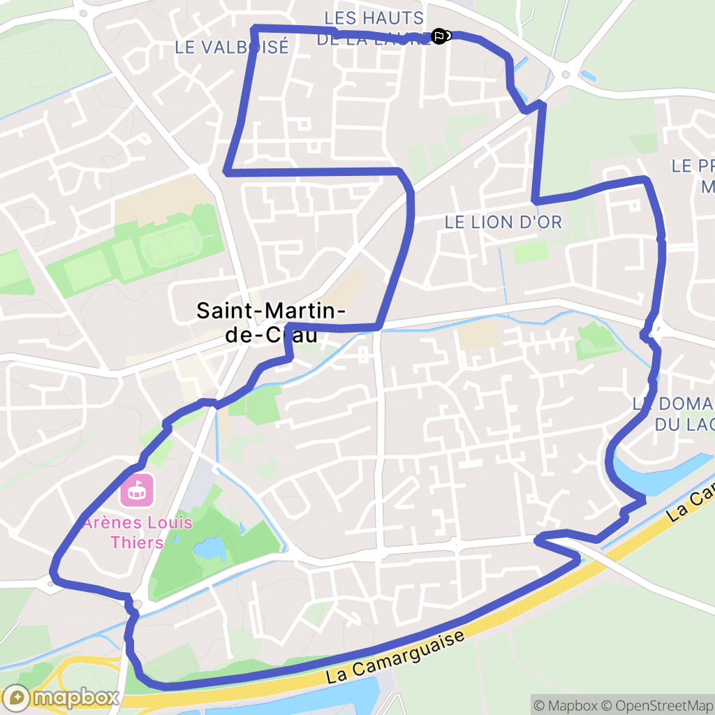 Saint-Martin-de-Crau : carte du parcours de randonnée - France