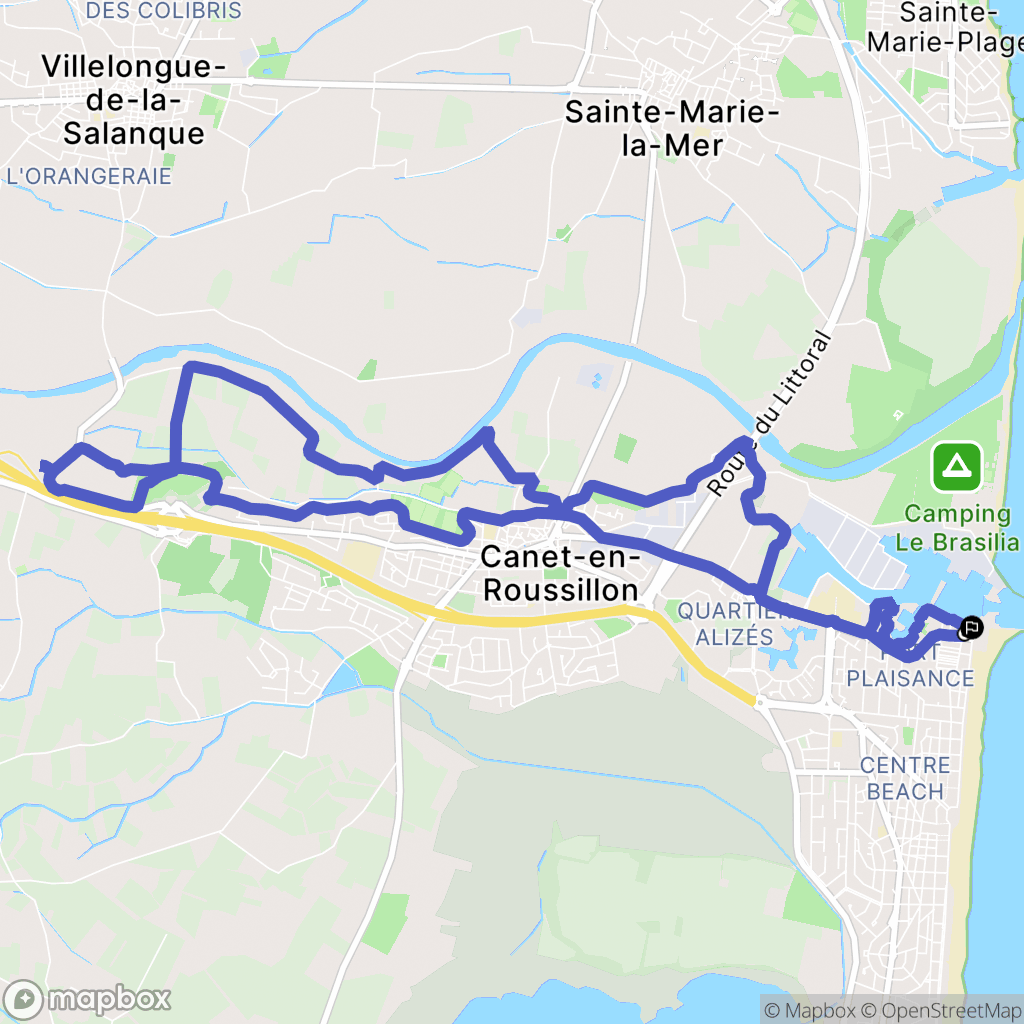 Canet-en-Roussillon : carte du parcours de randonnée - France
