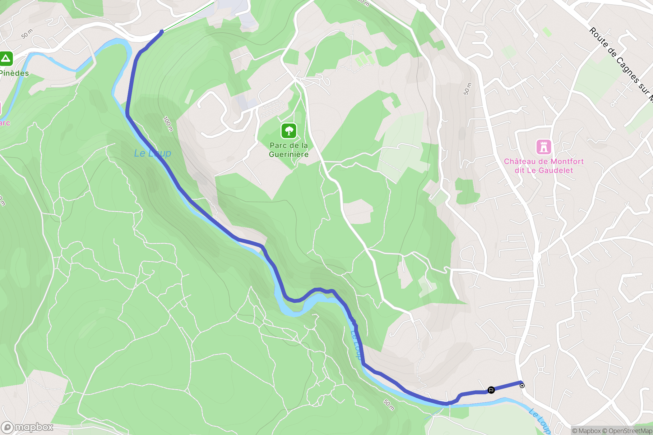 La Colle-sur-Loup : carte du parcours de randonnée - France