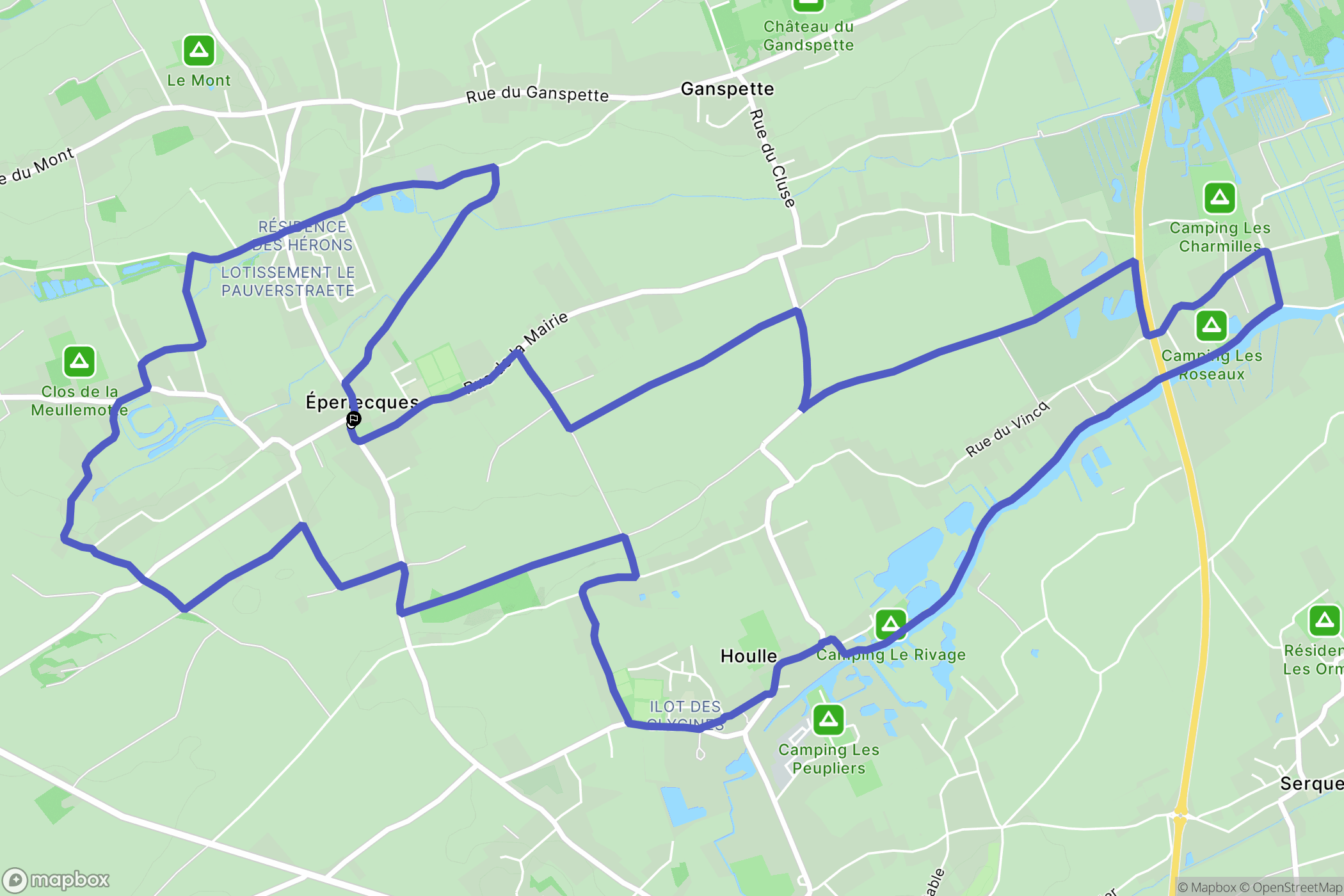 Éperlecques : carte du parcours de randonnée - France