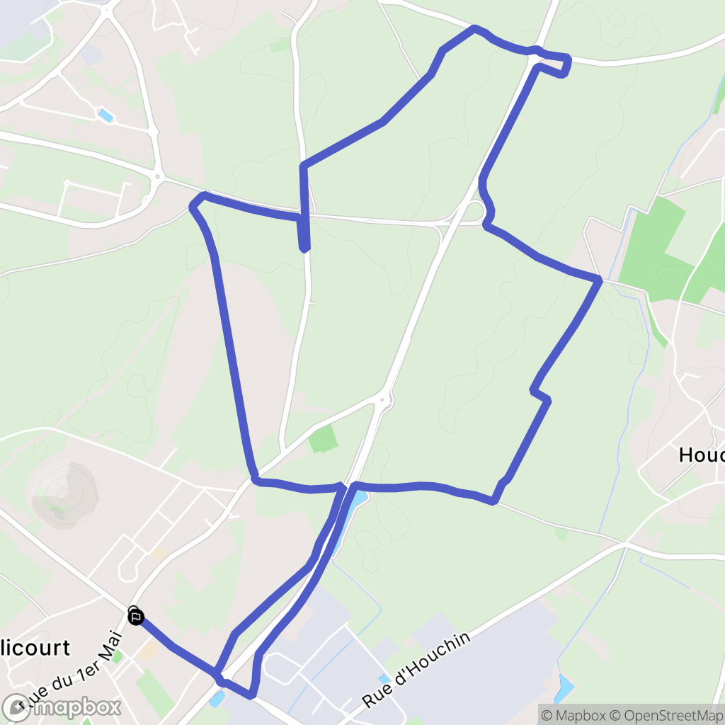 Haillicourt : carte du parcours de randonnée - France