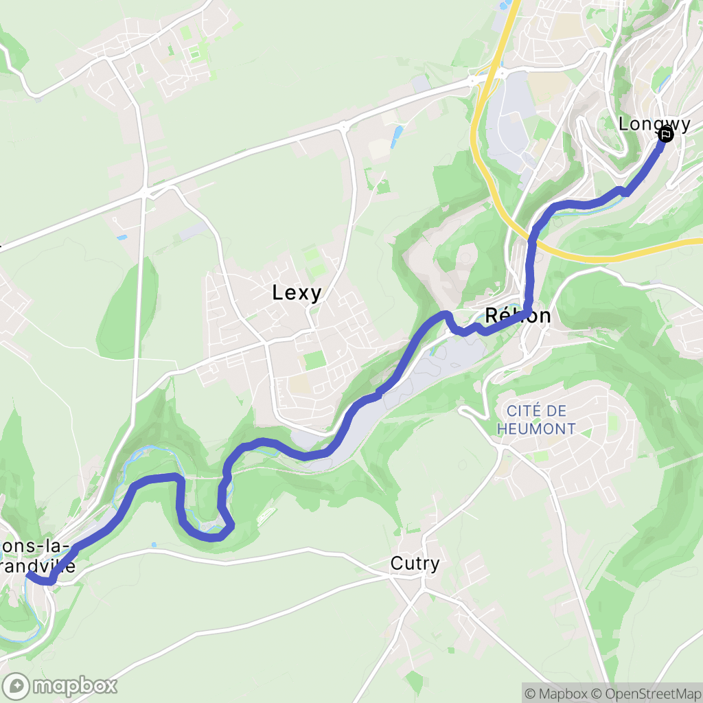 Longwy : carte du parcours de randonnée - France