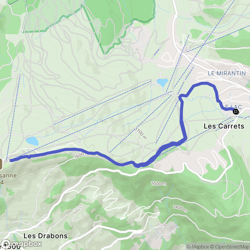 Hauteluce : carte du parcours de randonnée - France
