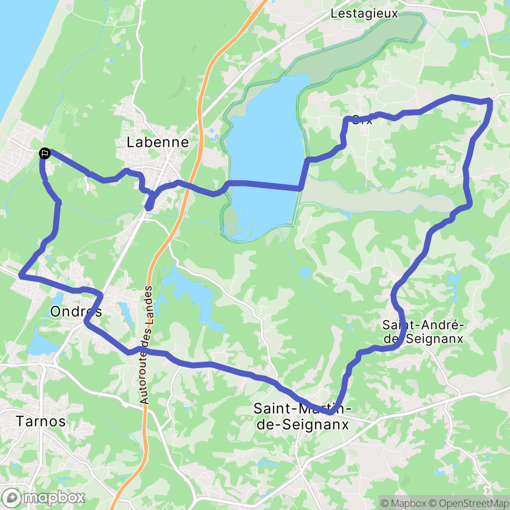 Labenne : carte du parcours de randonnée - France