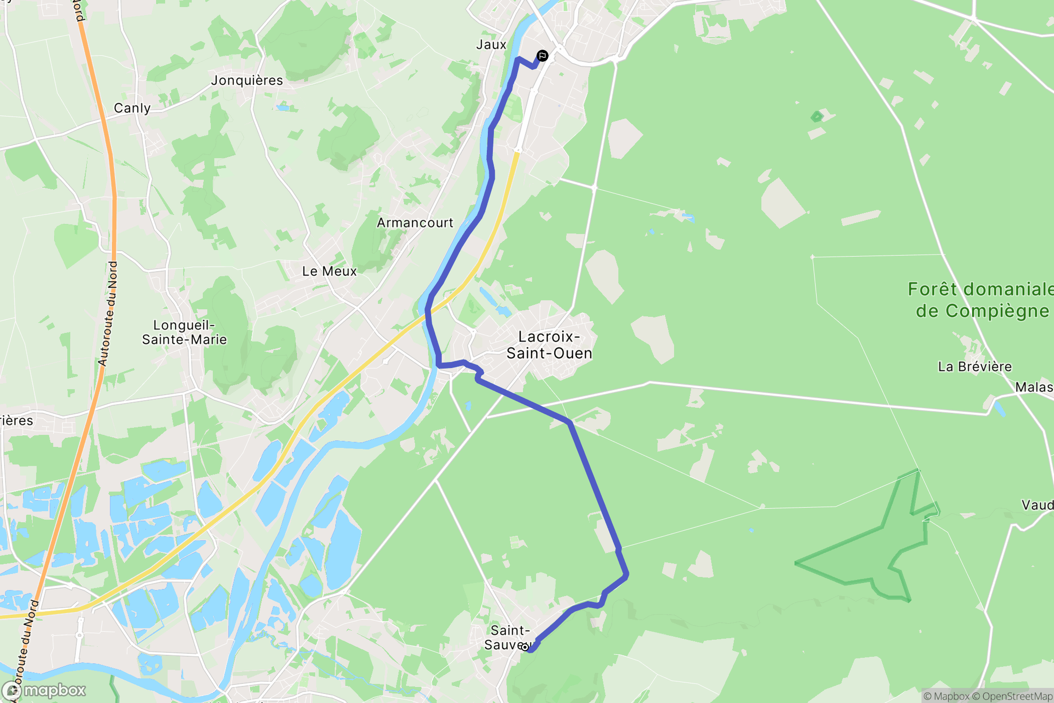 Saint-Sauveur : carte du parcours de randonnée - France