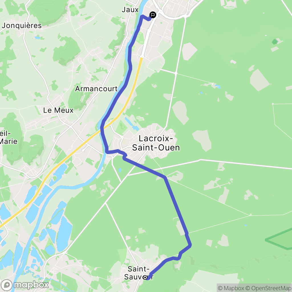 Saint-Sauveur : carte du parcours de randonnée - France