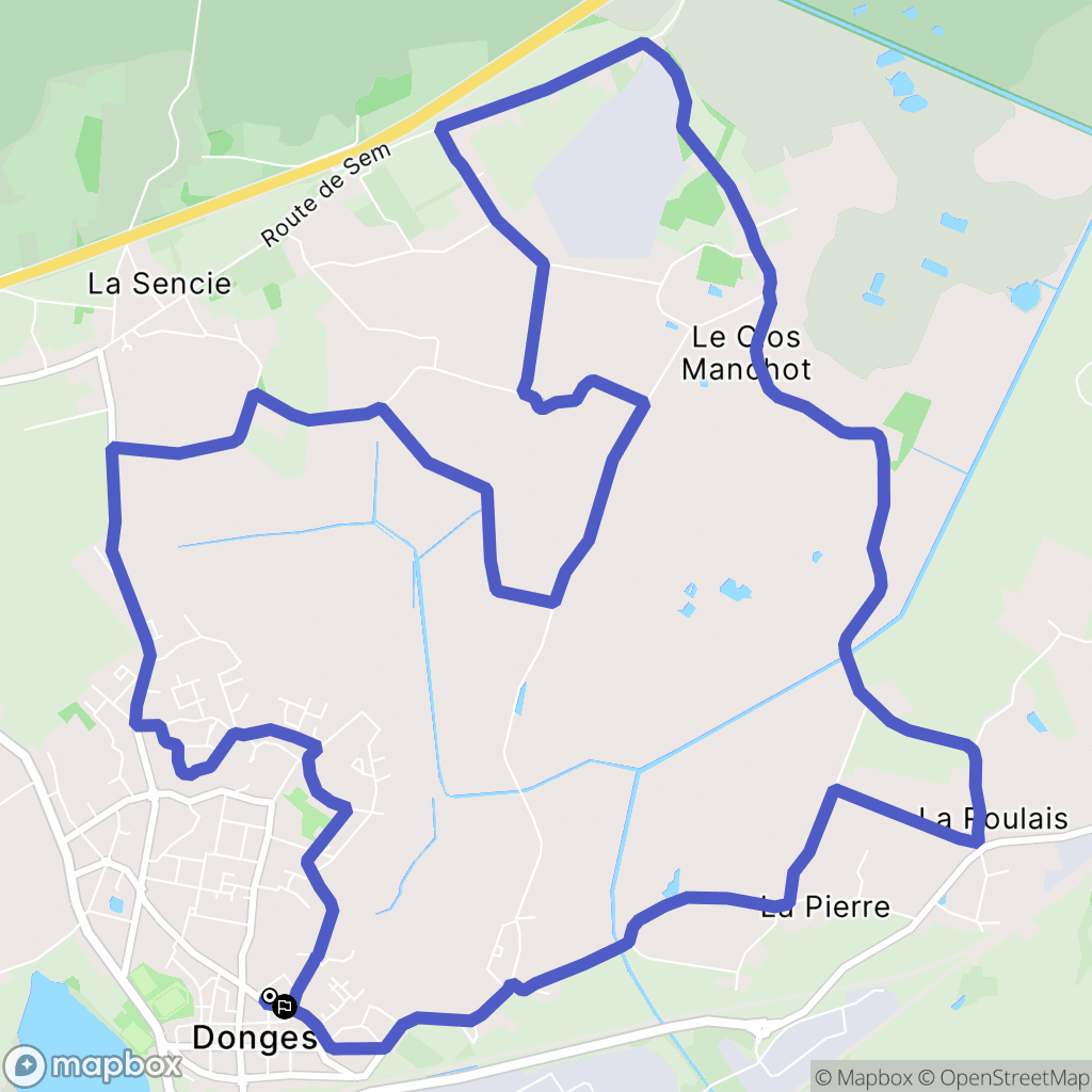 Donges : carte du parcours de randonnée - France