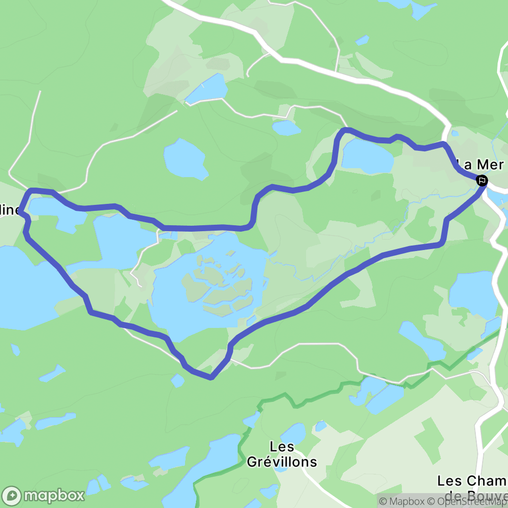 La Mer : carte du parcours de randonnée - France