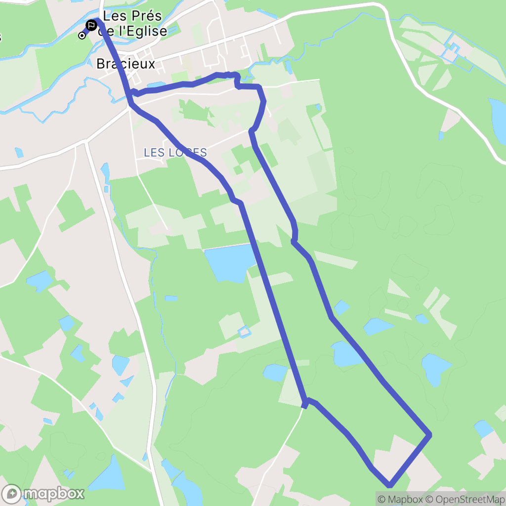 Bracieux : carte du parcours de randonnée - France