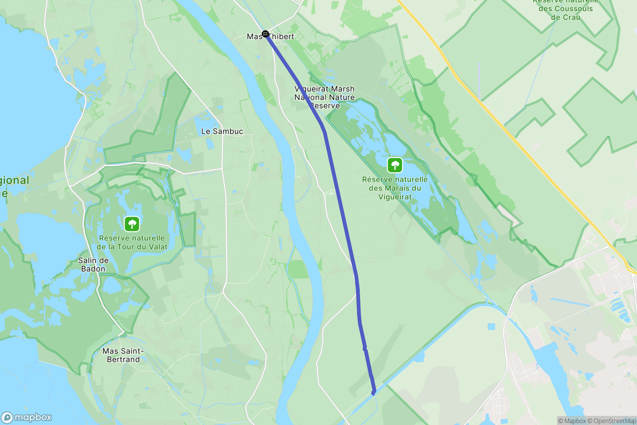 Arles : carte du parcours de randonnée - France