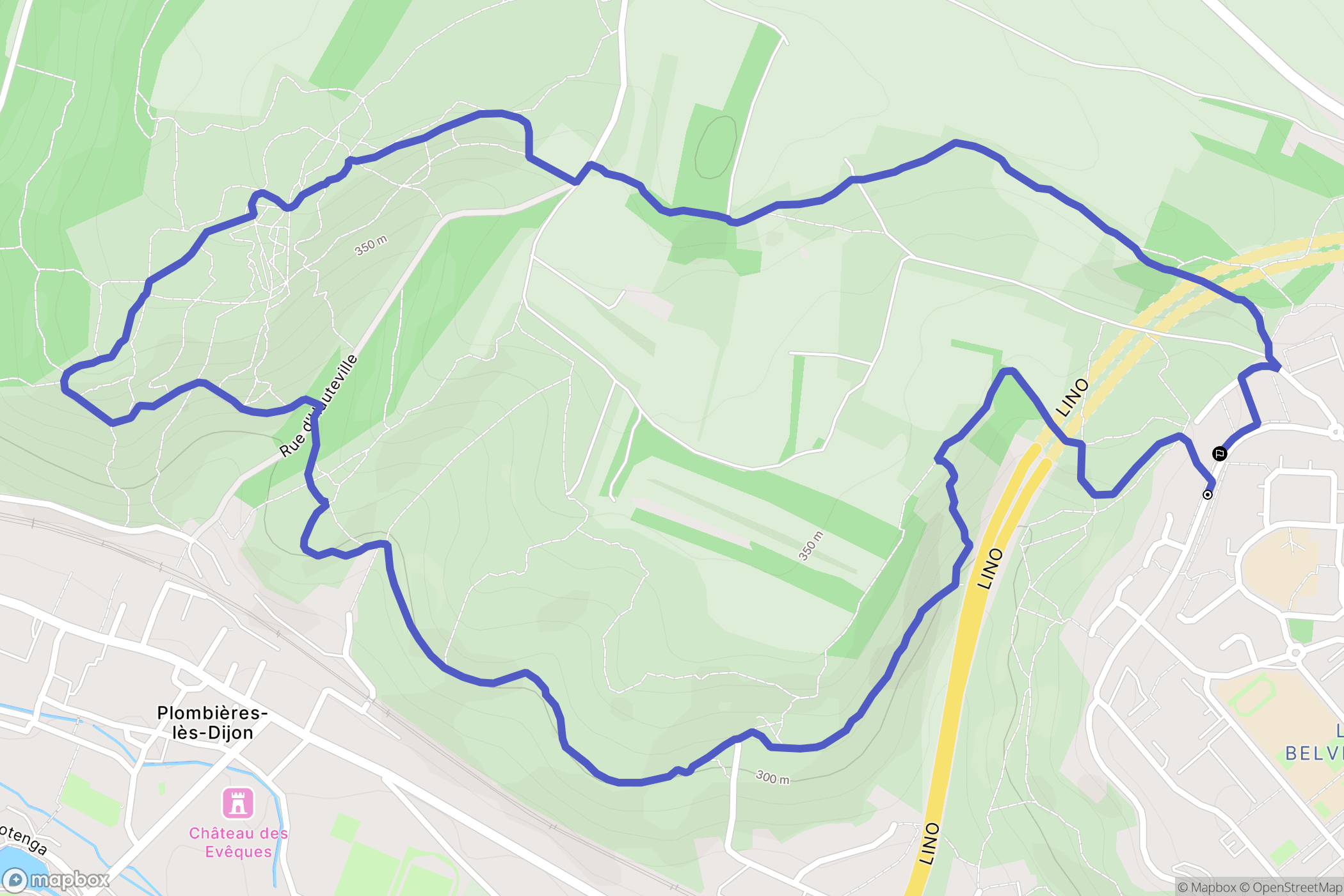 Talant : carte du parcours de randonnée - France