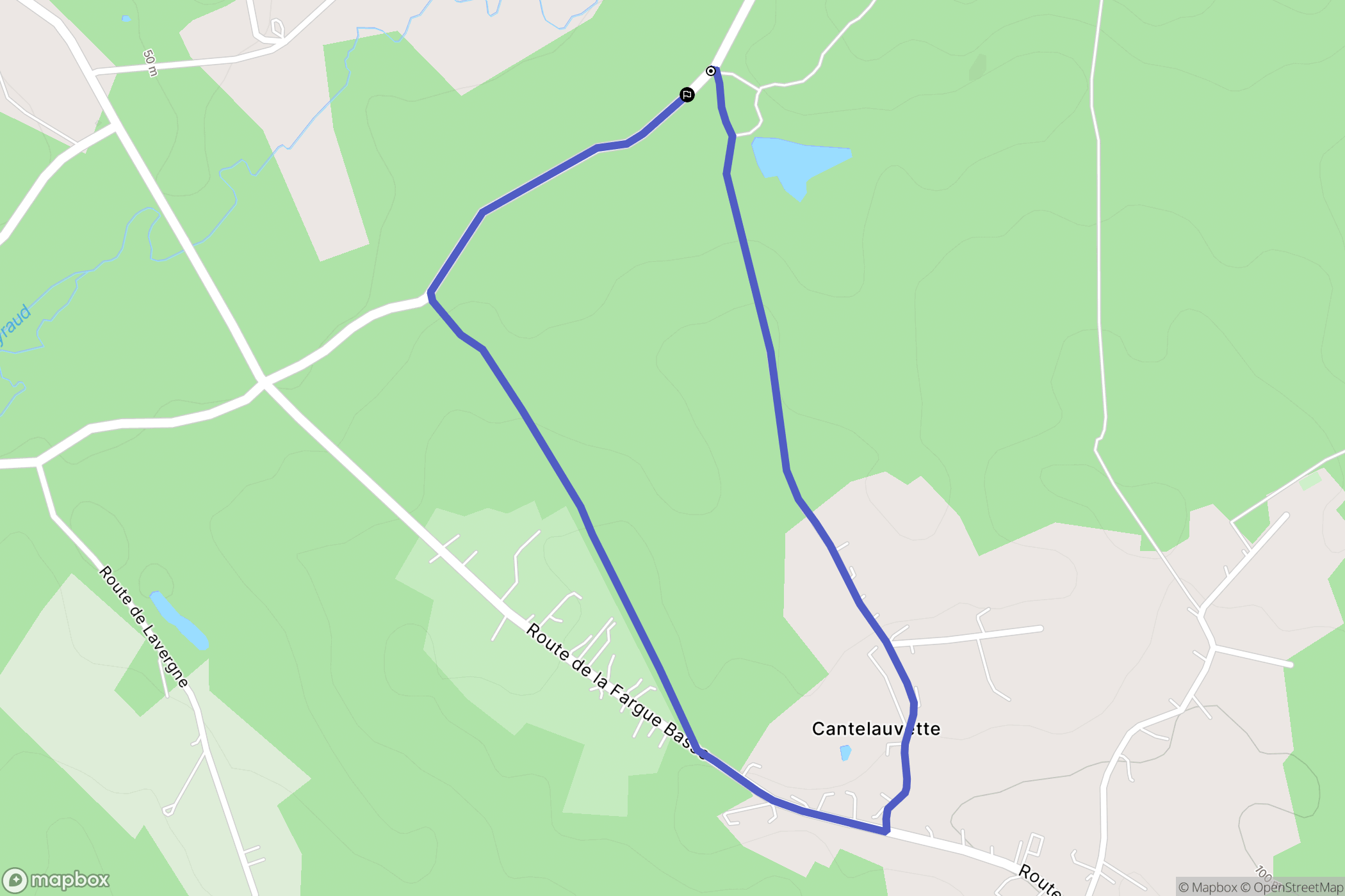 Lunas : carte du parcours de randonnée - France