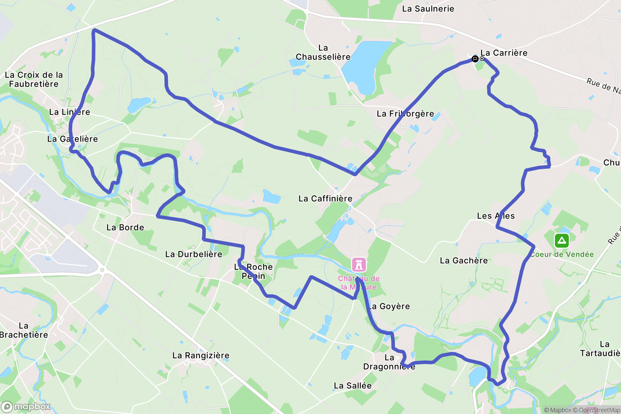 La Guyonnière : carte du parcours de randonnée - France