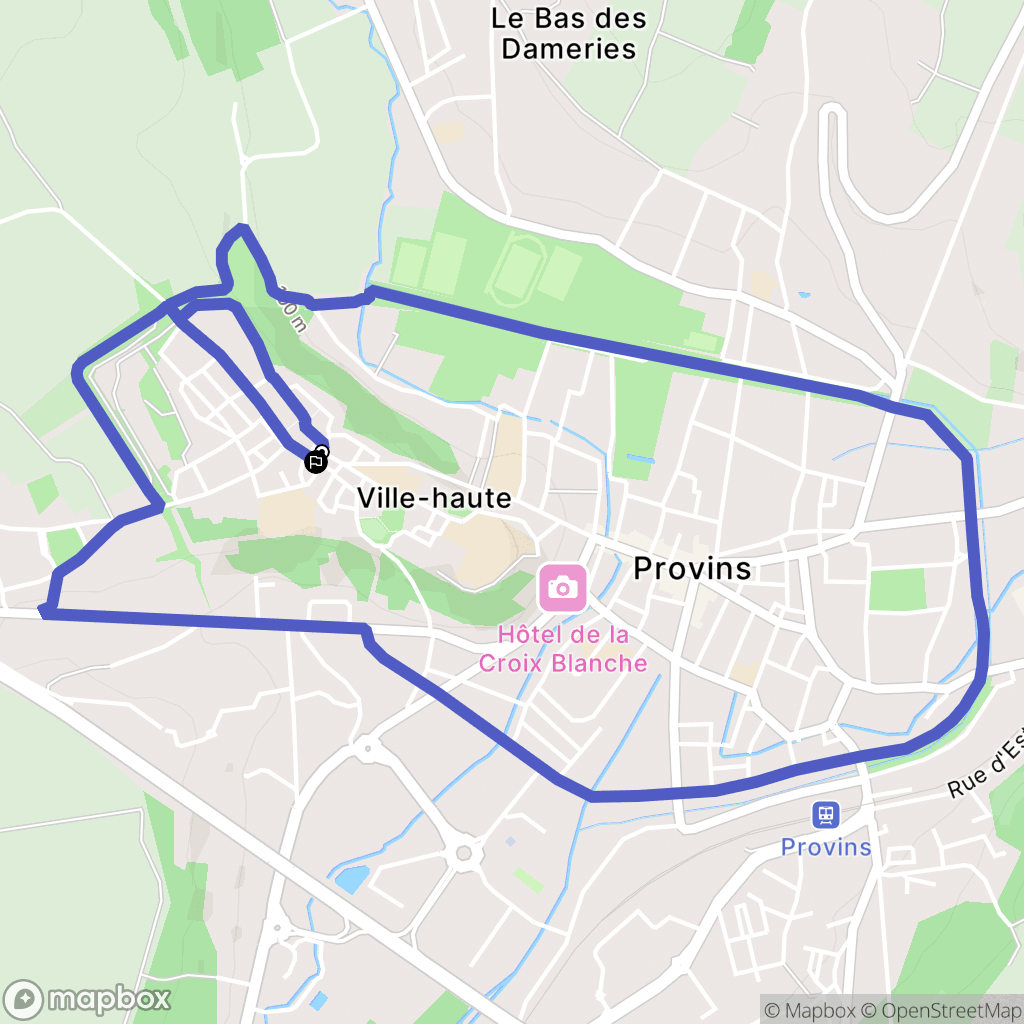 Provins : carte du parcours de randonnée - France