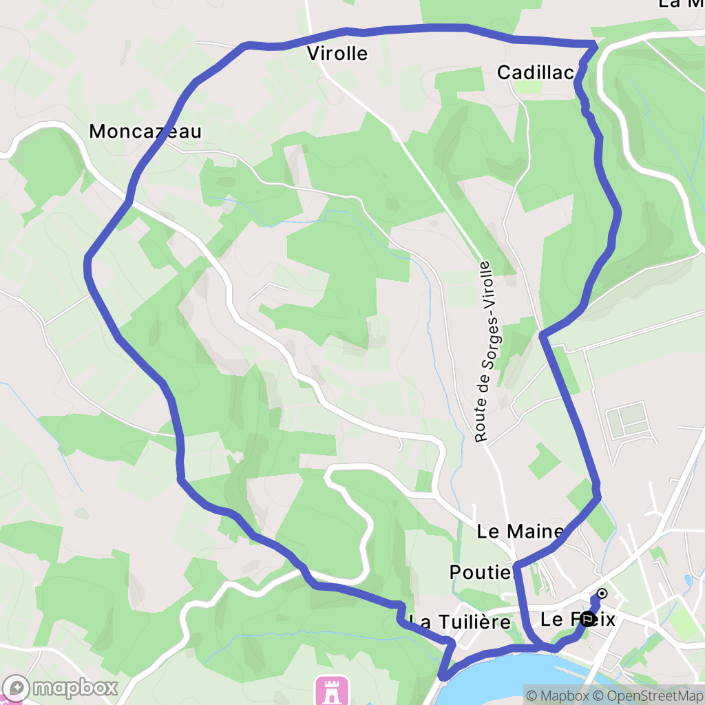 Le Fleix : carte du parcours de randonnée - France
