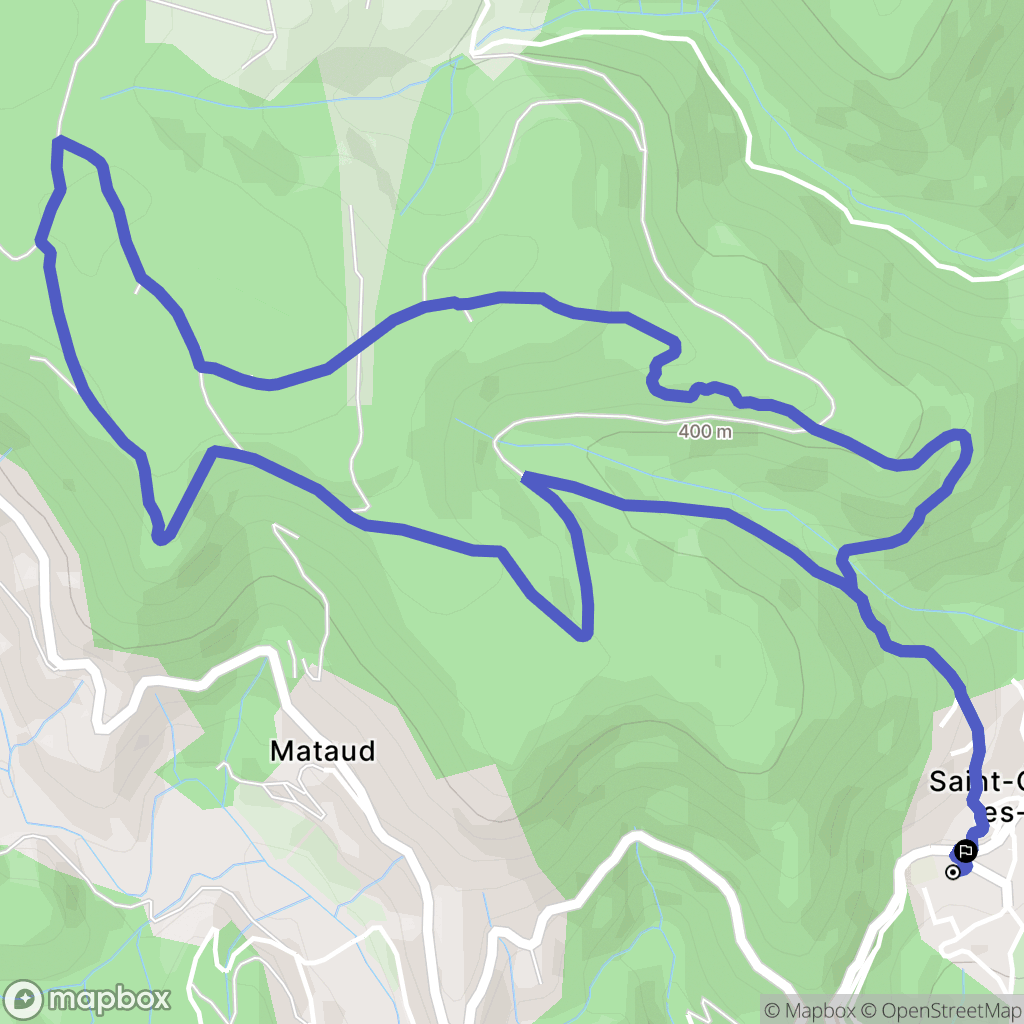 Saint-Georges-les-Bains : carte du parcours de randonnée - France