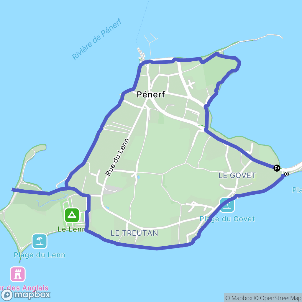 Damgan : carte du parcours de randonnée - France