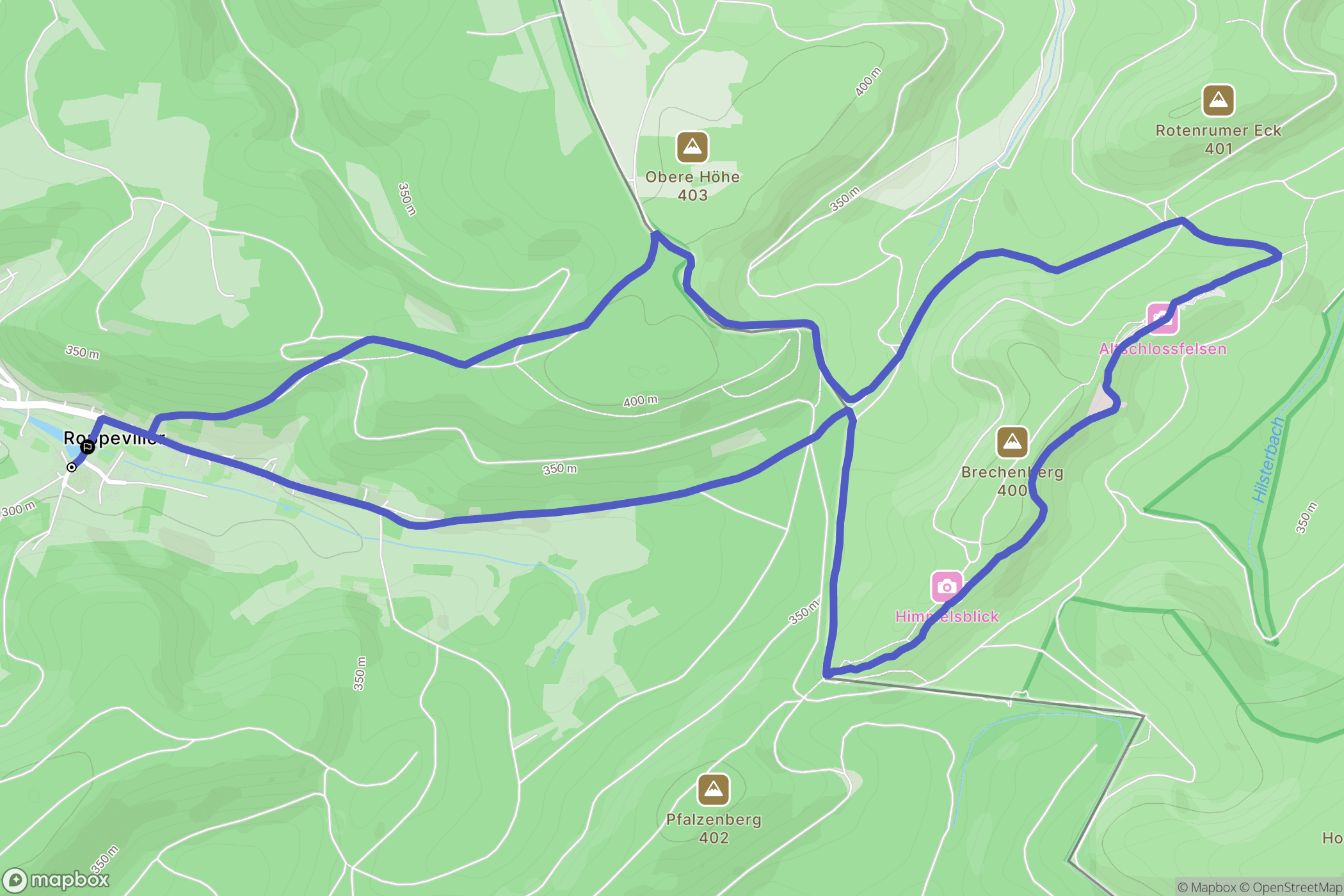 Roppeviller : carte du parcours de randonnée - France