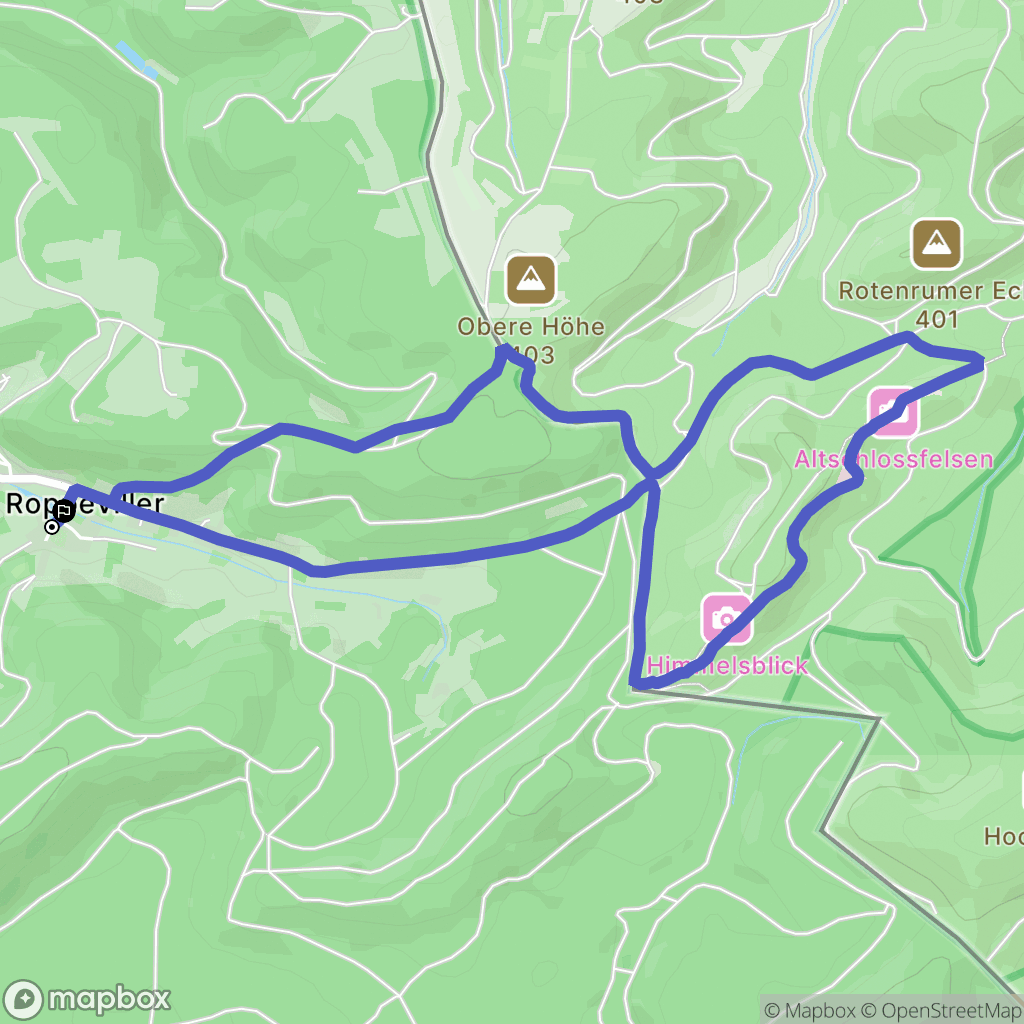 Roppeviller : carte du parcours de randonnée - France