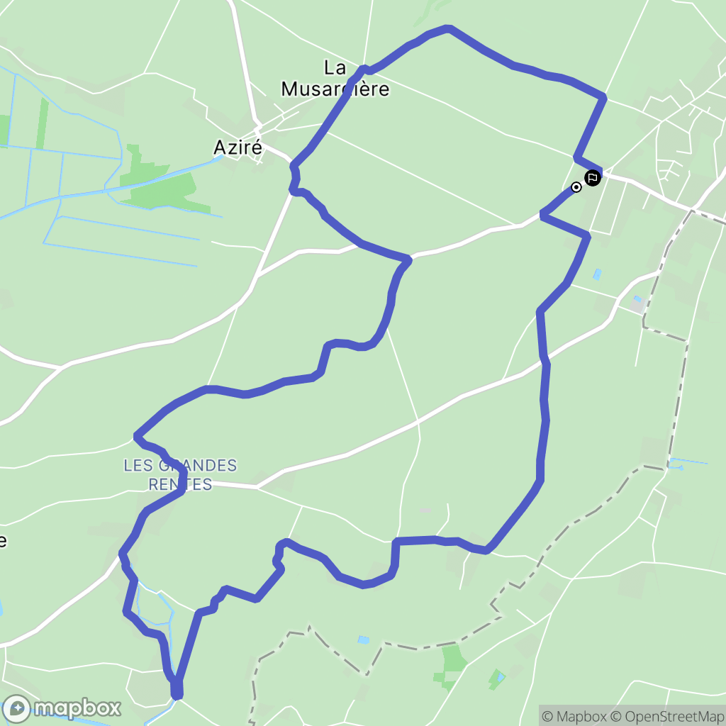 Benet : carte du parcours de randonnée - France