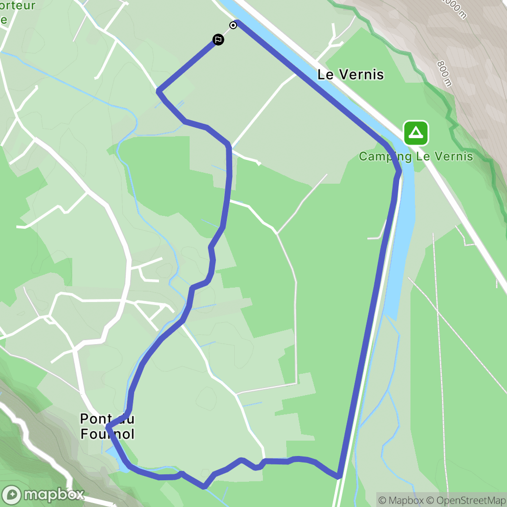 Le Bourg-d'Oisans : carte du parcours de randonnée - France