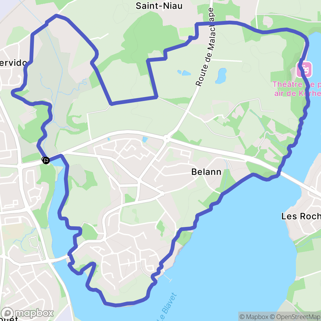 Lanester : carte du parcours de randonnée - France
