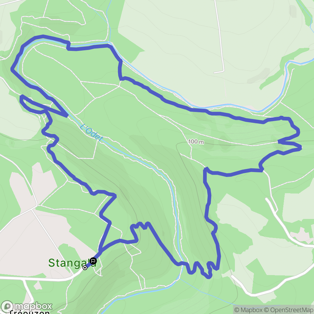 Quimper : carte du parcours de randonnée - France