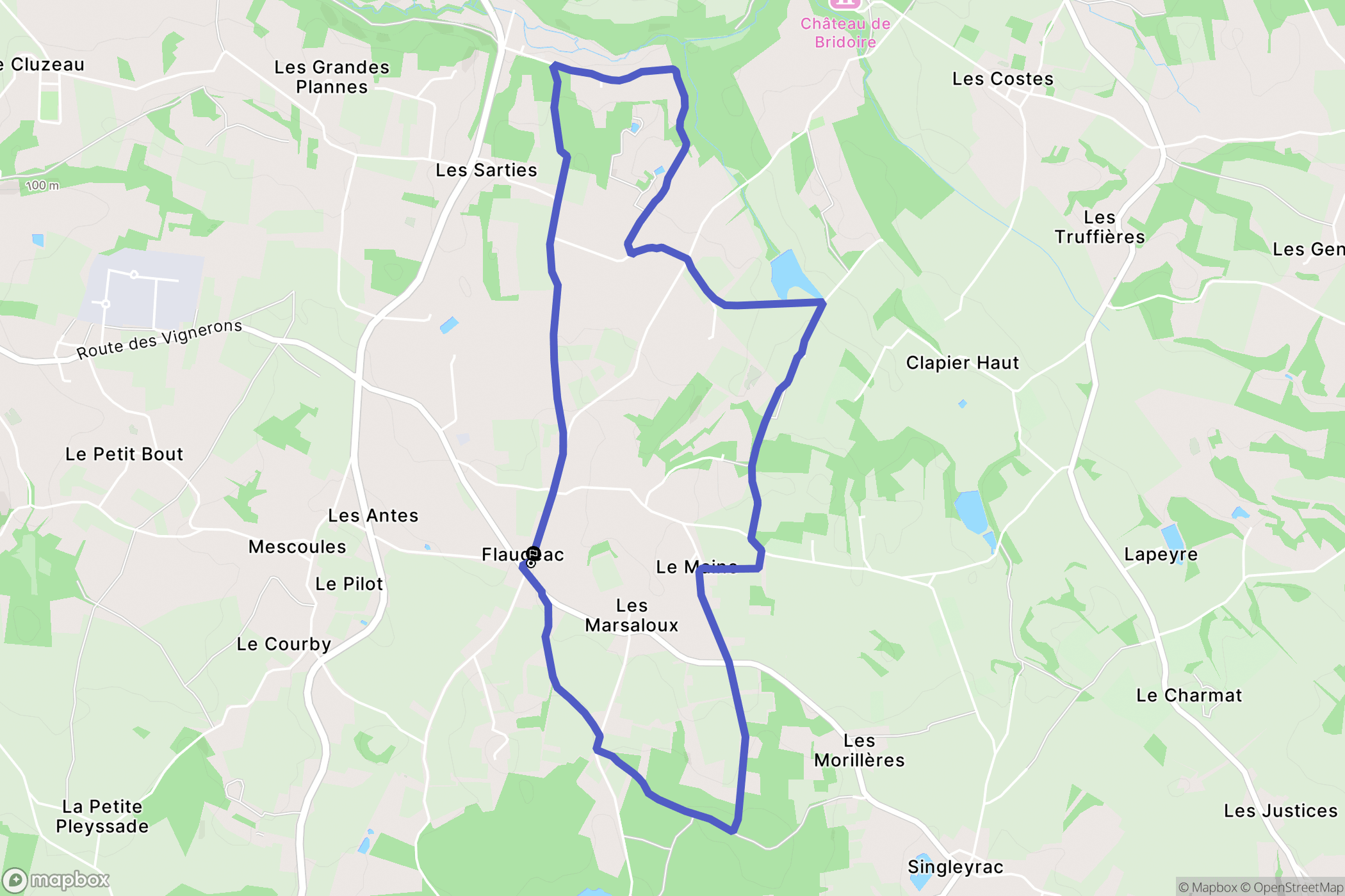 Sigoulès-et-Flaugeac : carte du parcours de randonnée - France